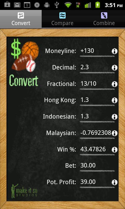 Sports Betting Odds Calculator