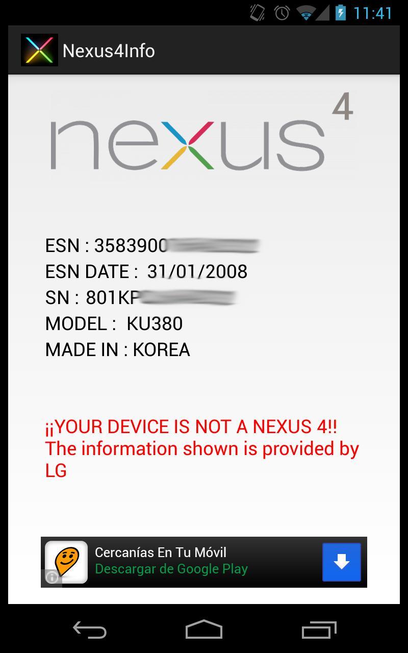 Nexus 4 Info