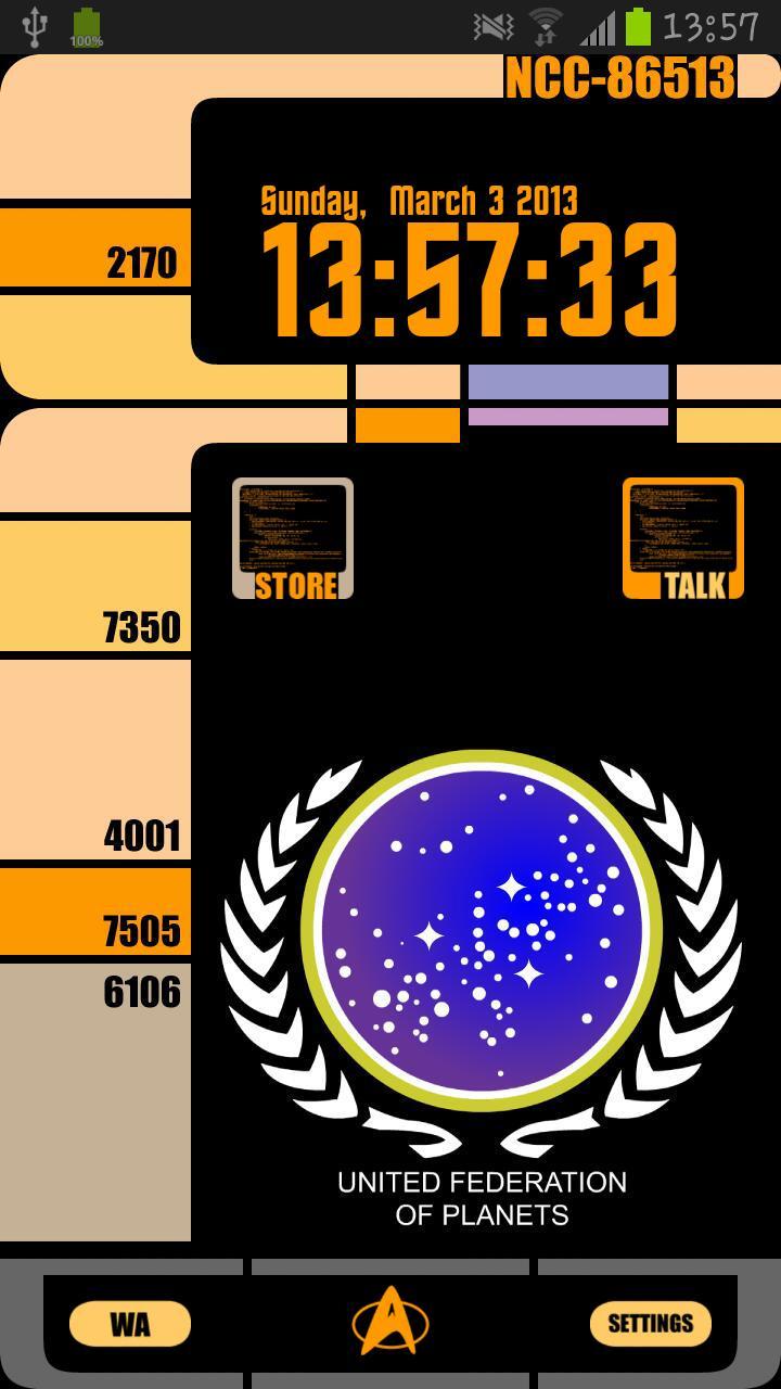 GoTrek widget clock
