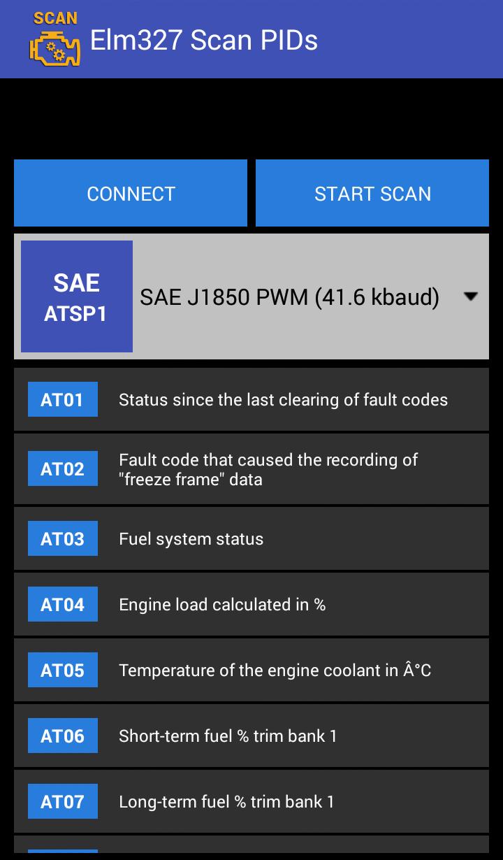 Elm327 Scan PIDs