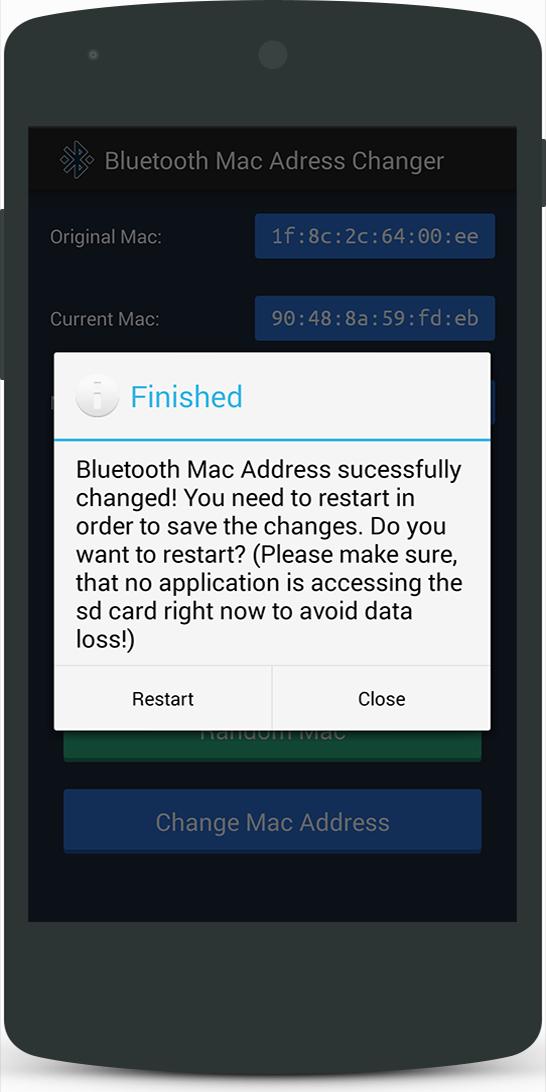 Bluetooth Mac Address Changer