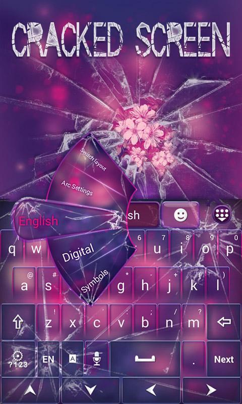 Fake Cracked Screen Keyboard Theme