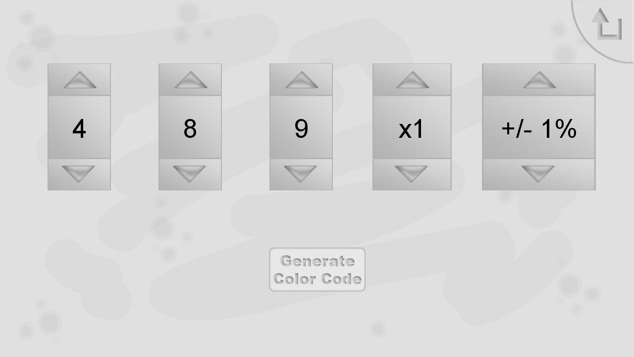 Resistor color code Power Tool