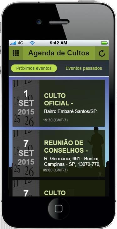 Agenda de Cultos CCB