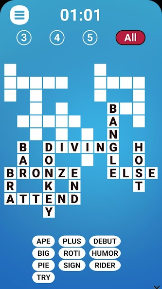 Word Fit Fill-In Crosswords