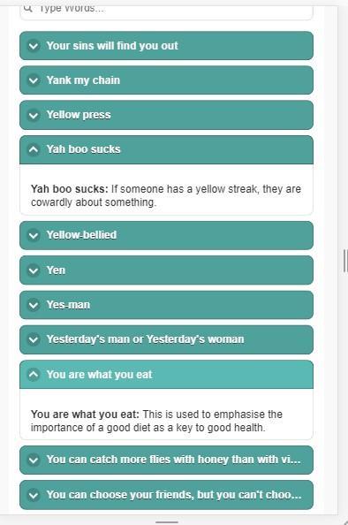Idioms Phrase & Synonyms Antonyms