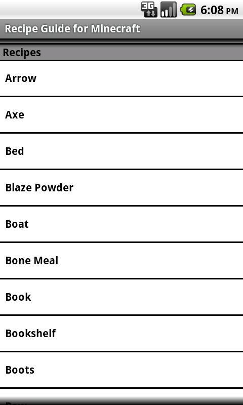 Recipes for Minecraft