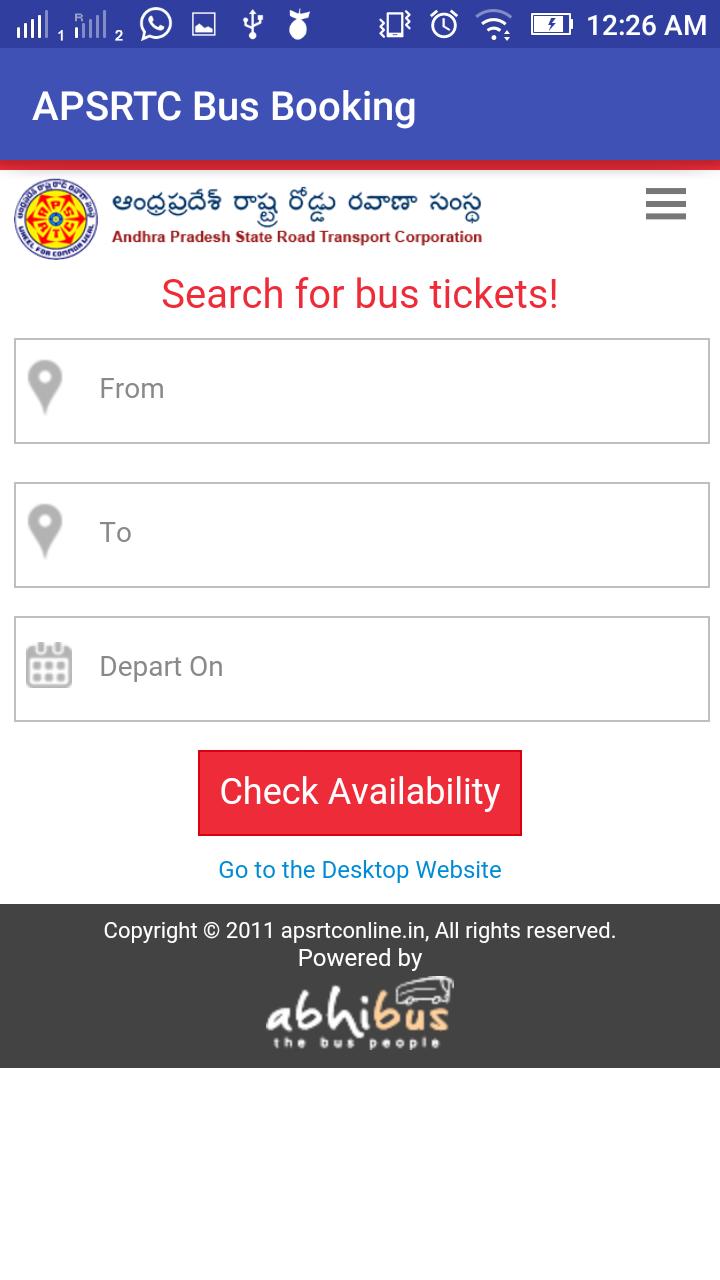 APSRTC Bus Booking & Timing