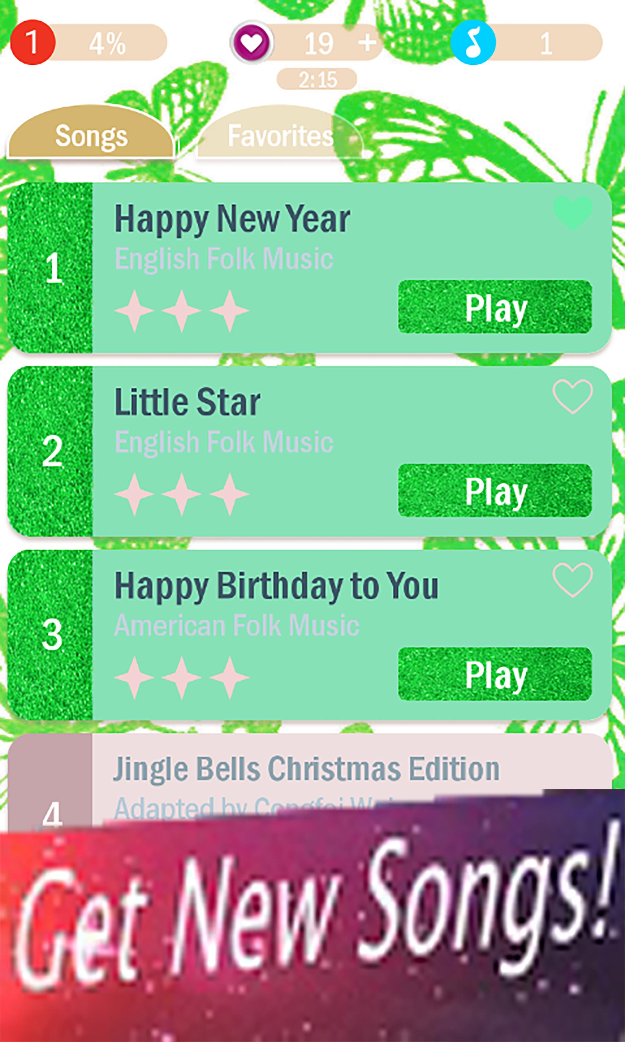 Pink Piano Butterfly Tiles 2