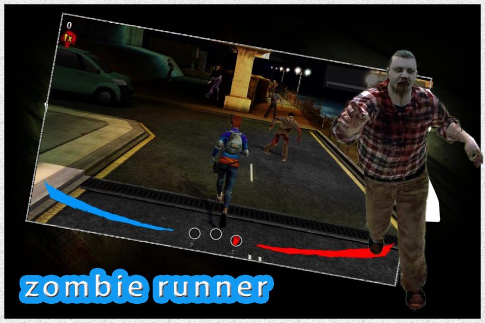 Zombie kill runner in road