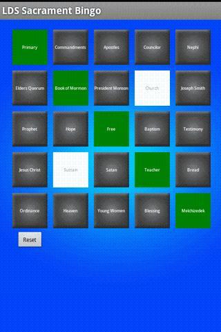 LDS Sacrament Bingo
