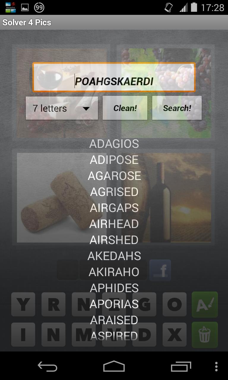 Solver for 4 pics 1 word