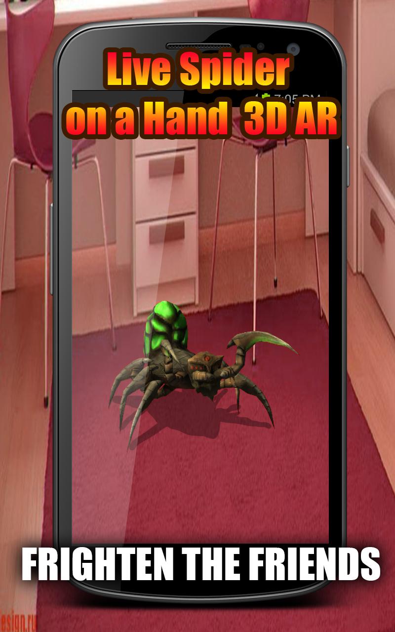 Live Spider on a Hand 3D AR